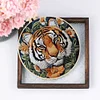 Tiger-DIY Embroidery Kit with Pattern Cotton Threads Needles Hoop 30*30cm/11.81*11.81in tapestrymarket