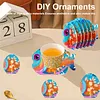 Oranger Fisch 5d DIY Tiermuster Diamantbemalungsuntersetzer mit Halter
