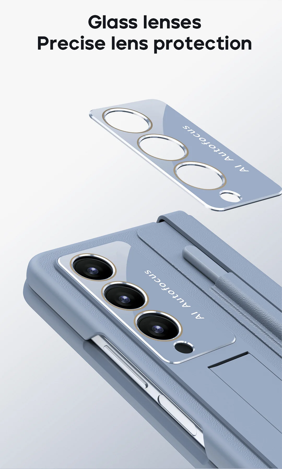 Suitable for Samsung Z Fold5/4 mobile phone case telescopic hinge pen slot with pen shell film folding screen anti-fall protective cover