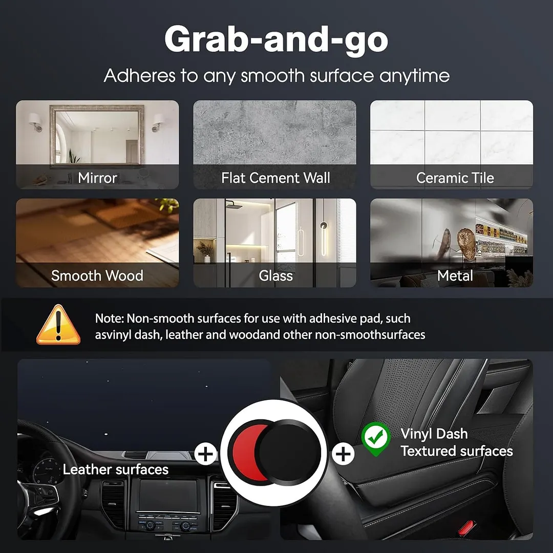 One-Step Lock Magnetic Vacuum Phone Mount