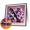 uk.everydayedeals (Limited Stock)Diamond Painting - Full Round - Lily Flower Letter X  (40*40cm)