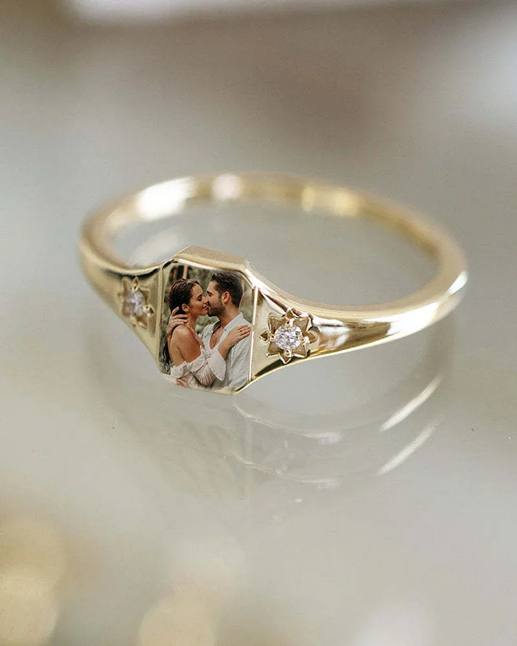 For Love - S925 Photo Birthstone Custom Ring