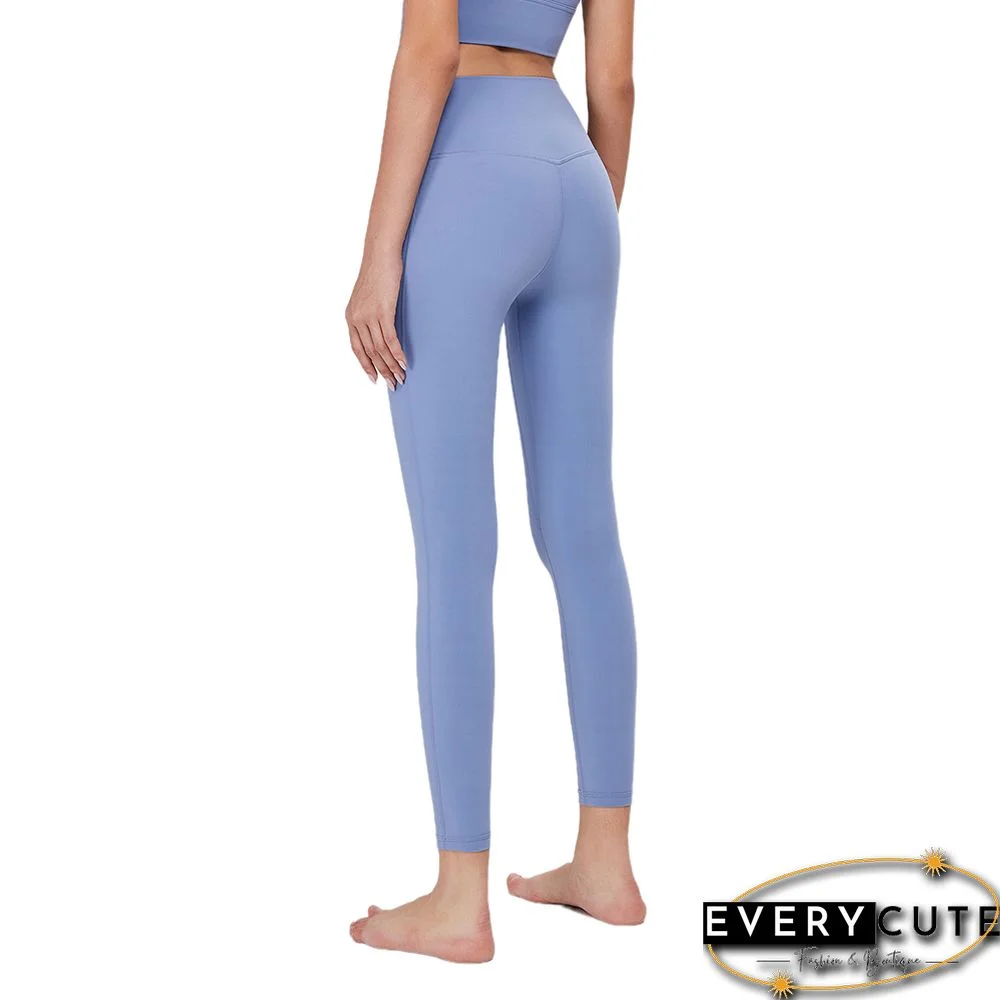 Ice Blue Without T Line High Waist Fitness Pants
