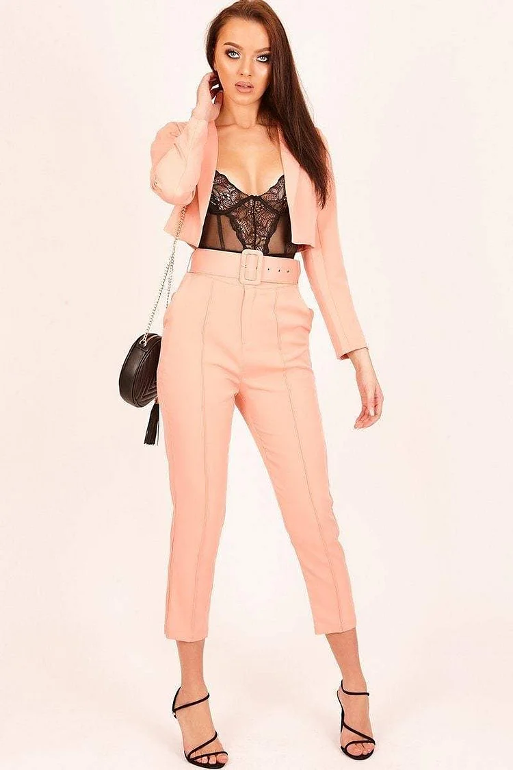 Neon Orange Front Seam Cigarette Trousers Katch Me
