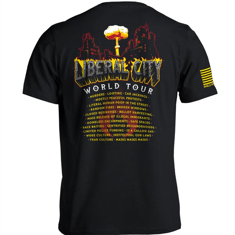 "Liberal City World Tour"Printed T-Shirt