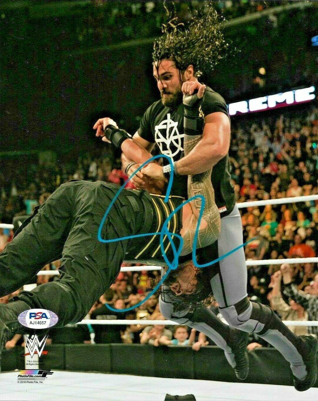 WWE SETH ROLLINS HAND SIGNED AUTOGRAPHED 8X10 Photo Poster painting WITH PROOF AND PSA COA 18