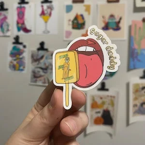 pornhint Pornhint SUGAR DADDY Waterproof Sticker | Laptop Sticker | Funny Sticker | Water Bottle Sticker | Emo Sticker | Food Sticker
