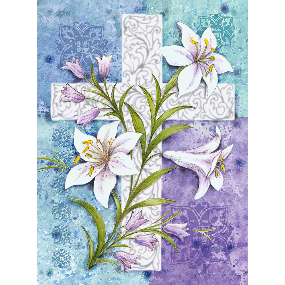 

Cross Lily Flower - Round Drill Diamond Painting - 30*40CM, 501 Original