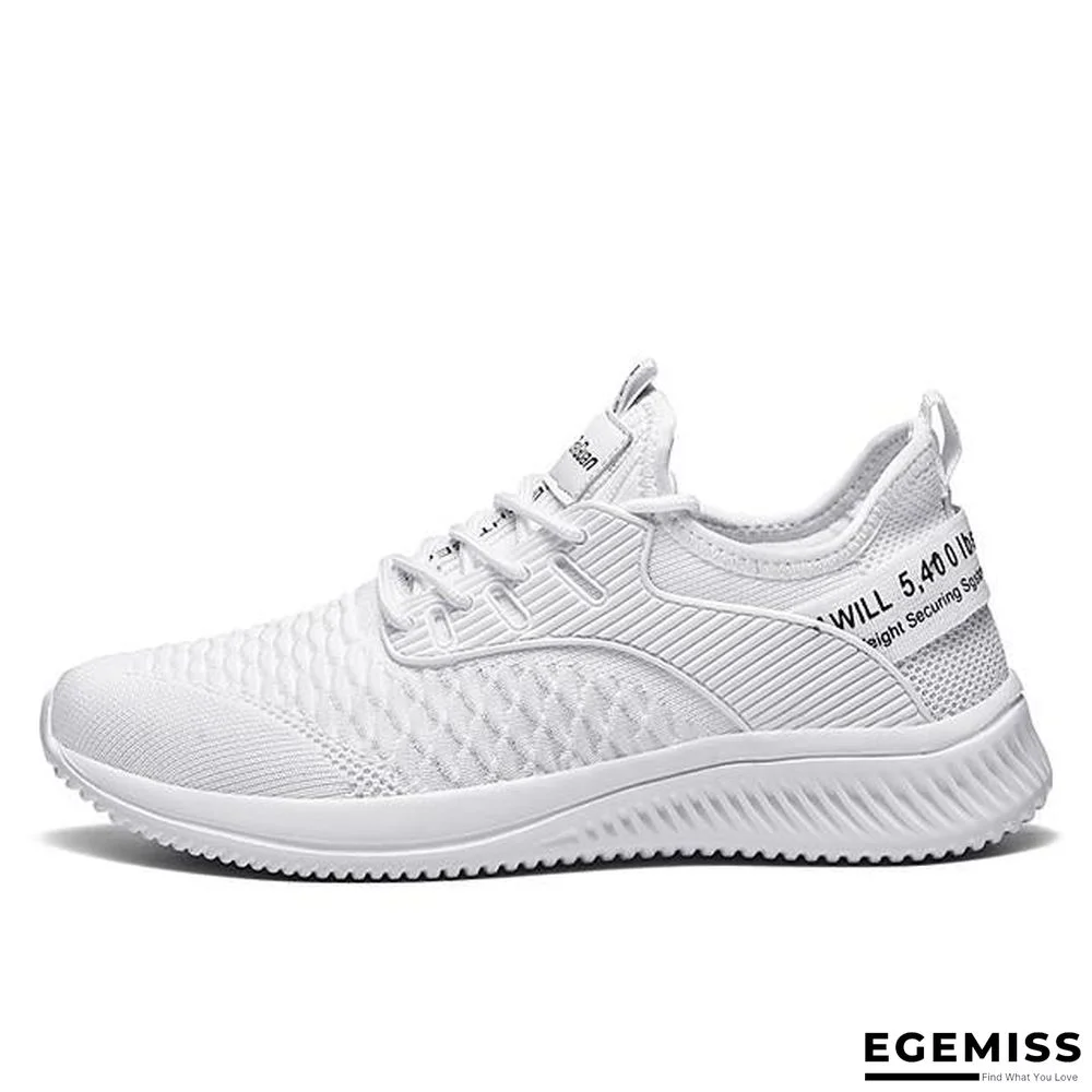 Men's Summer / Fall Sporty Daily Outdoor Trainers / Athletic Shoes Running Shoes / Basketball Shoes Tissage Volant Breathable Non-slipping Wear Proof White / Black / Red Slogan | EGEMISS