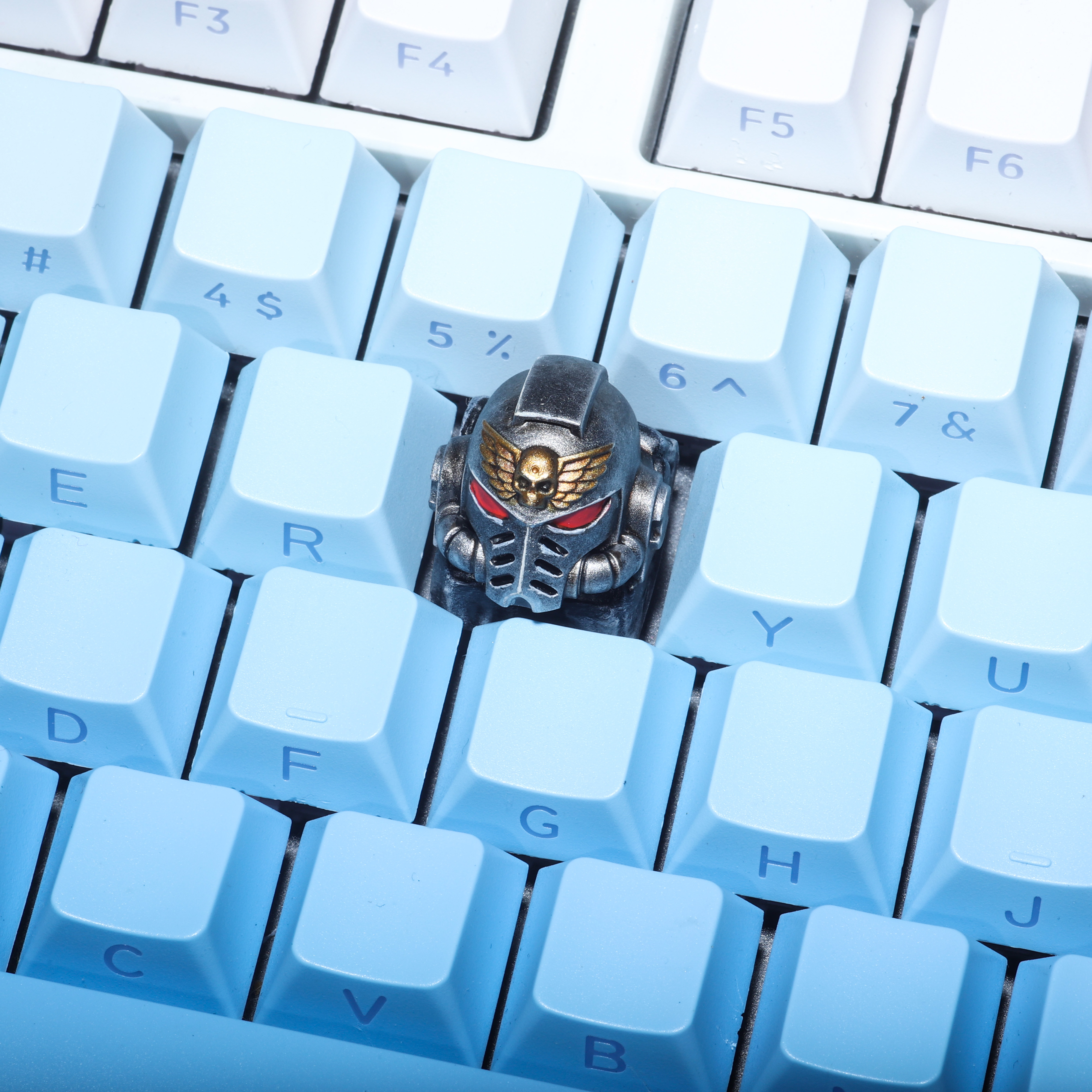 Warhammer 40K Space Marine Power Armor Helmet Artisan Keycap Axonkit