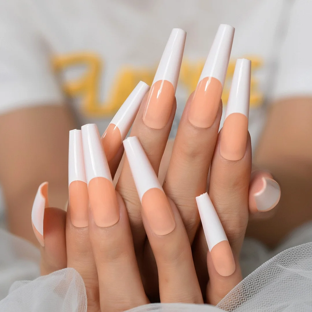 Black Fingernails Super Extra Long Coffin Slim Fake Nails For Women Matte Acrylic Nail Tips DIY Wholeslae Supplies Manicure-Nail Inspo