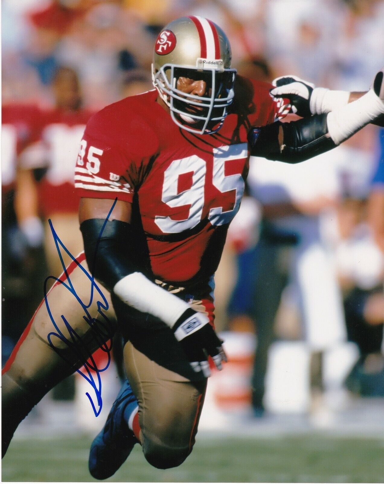 RICHARD DENT SAN FRANCISCO 49ERS ACTION SIGNED 8x10