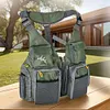 Outdoor Fishing Vest Multi-Pockets Oxford Cloth Sea Fishing Coat for Adult&Teen