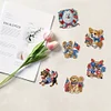 (US Only)6pcs 2D Flat Acrylic Independence Day Dog DIY Diamond Painting Fridge Magnets