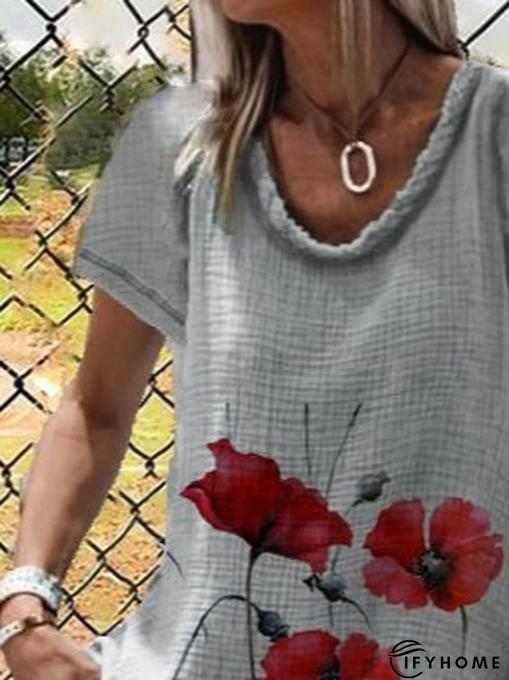 Casual Short Sleeve Shift T-shirt | IFYHOME