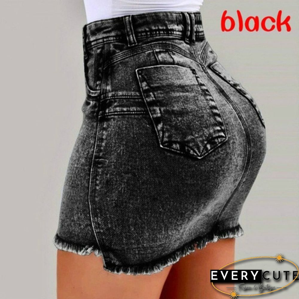 Women Fashion Summer Denim Skirts Slim Fit Casual Pack Hip Jeans Short Skirt Plus Size S~3Xl