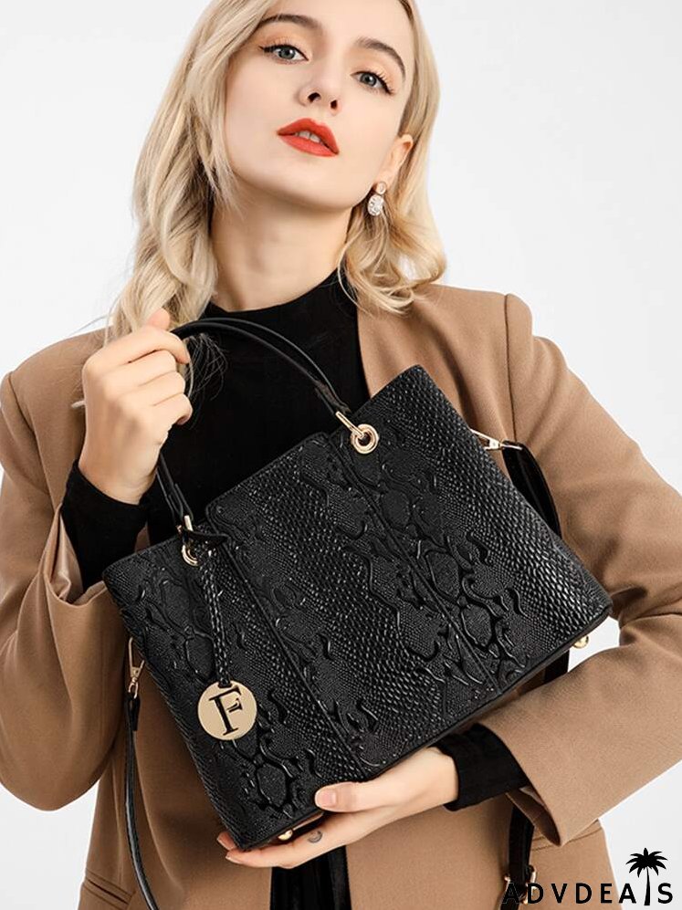 Croc Embossed Tote Bag