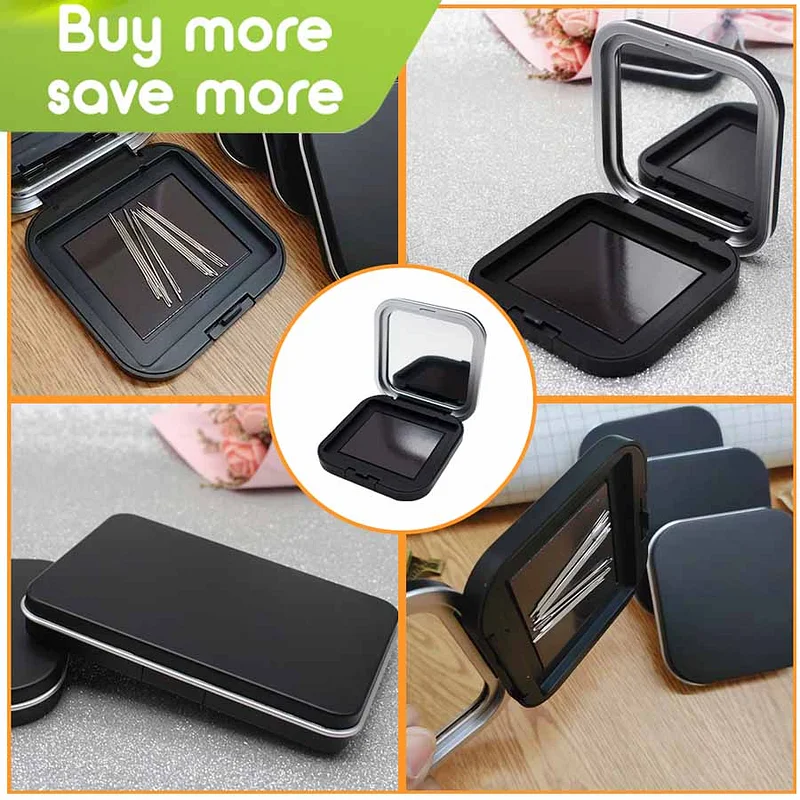 Magnetic Needle Case Household Black Needle Storage Box Portable for  Needlecraft