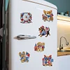 (US Only)6pcs 2D Flat Acrylic Independence Day Dog DIY Diamond Painting Fridge Magnets