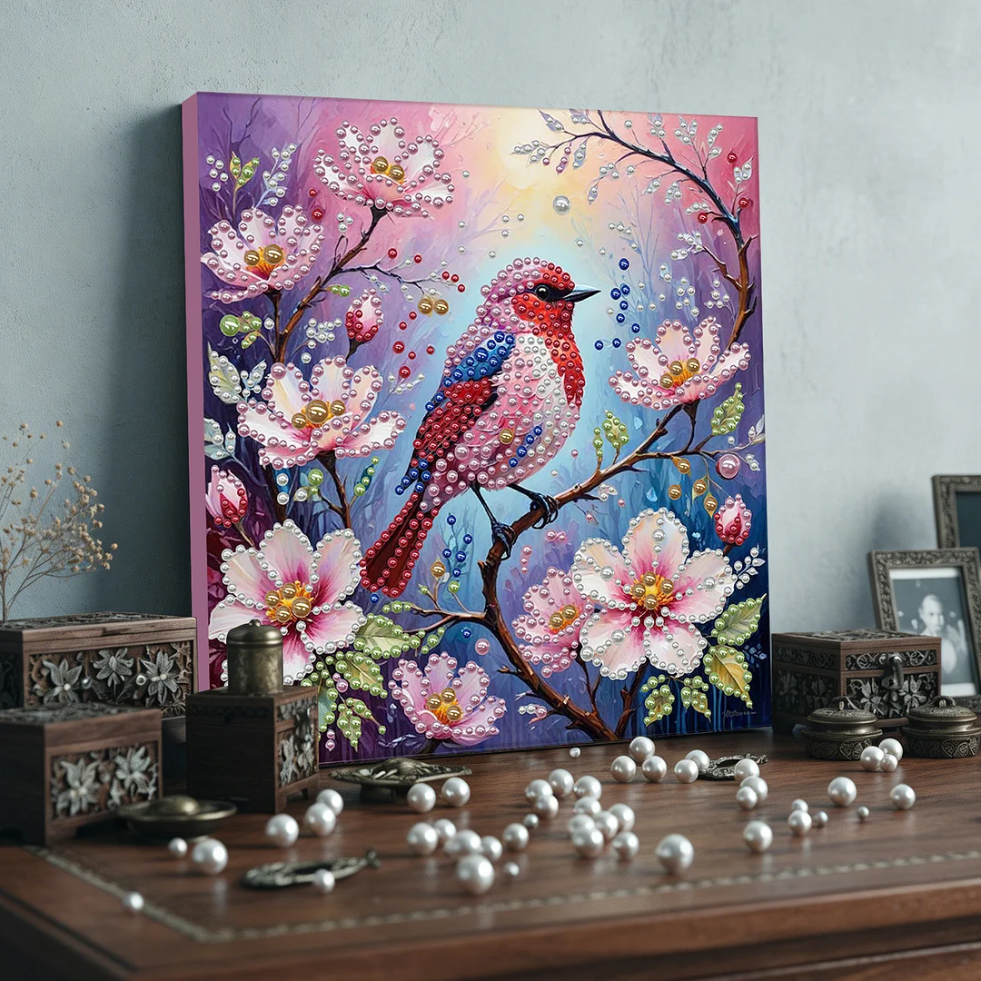Birds - DIY Pearl Diamond Art Kit With Frame 30*30cm