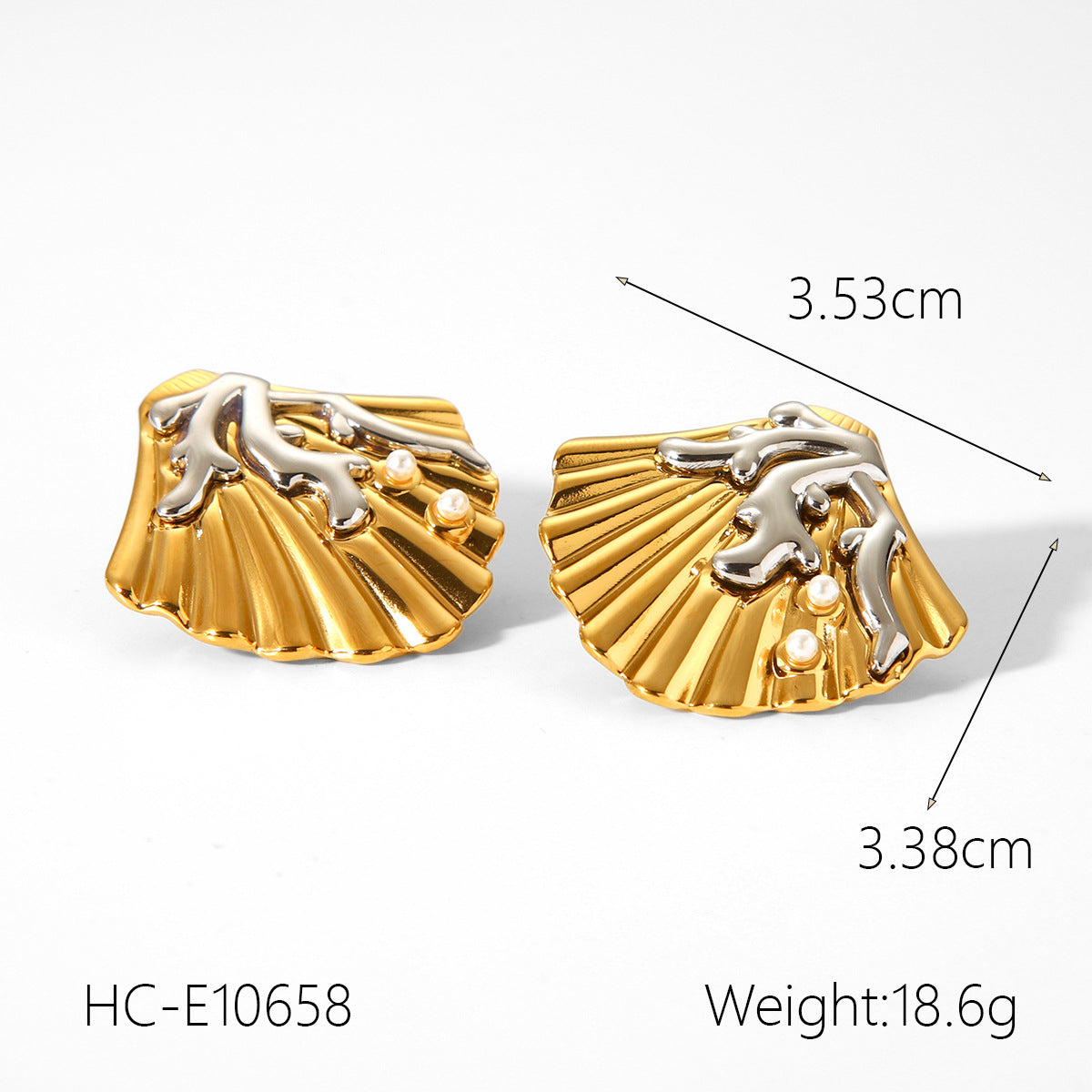 Gold And Silver Color Matching Geometric Stainless Steel Earrings For Women Niche Titanium Steel Earrings