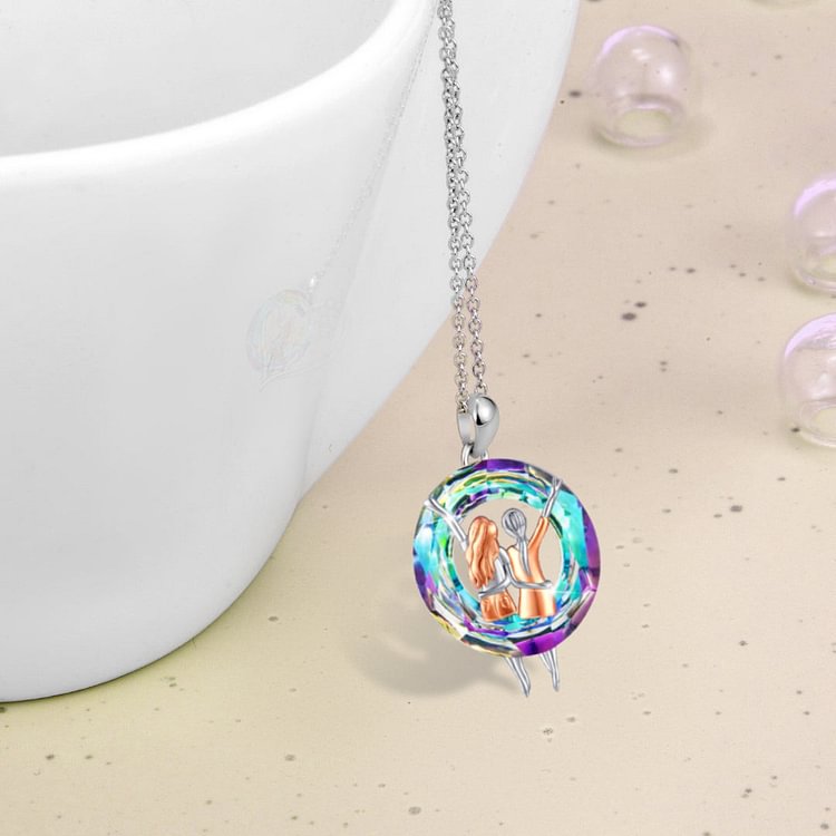 For Sister - S925 We Always Have Each Other's Back Sister Crystal Pendant Necklace