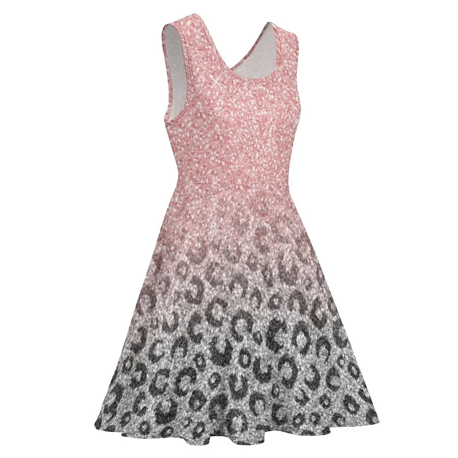 rose gold skater dress To Be Loved Glitter Skater Mini Dress - Rose Gold main image 0