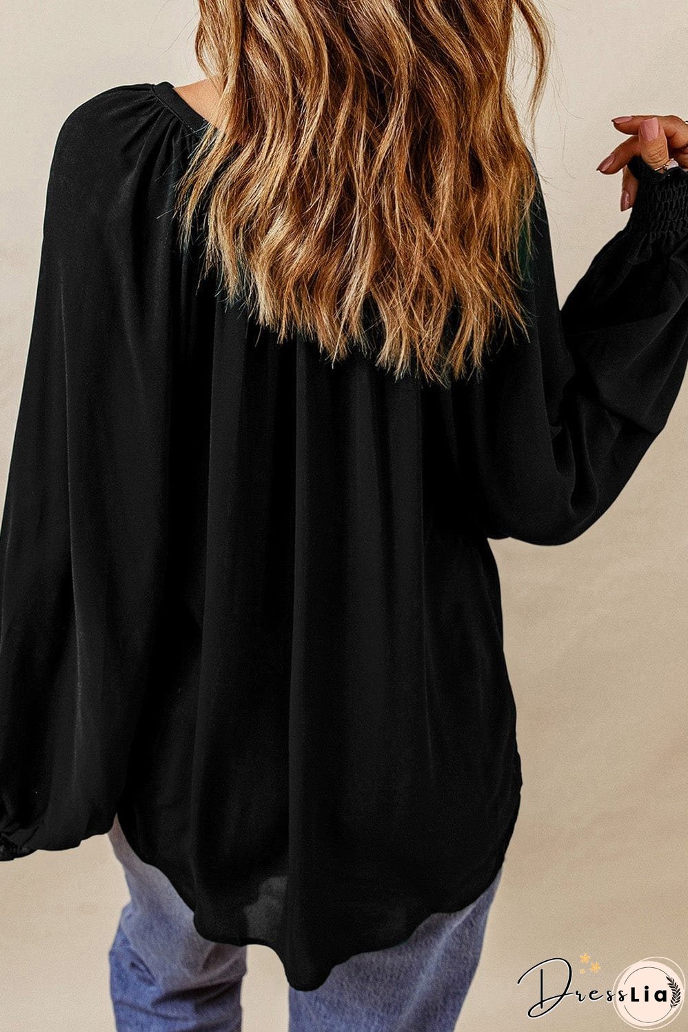 Casual V Neck Long Sleeve Shirt