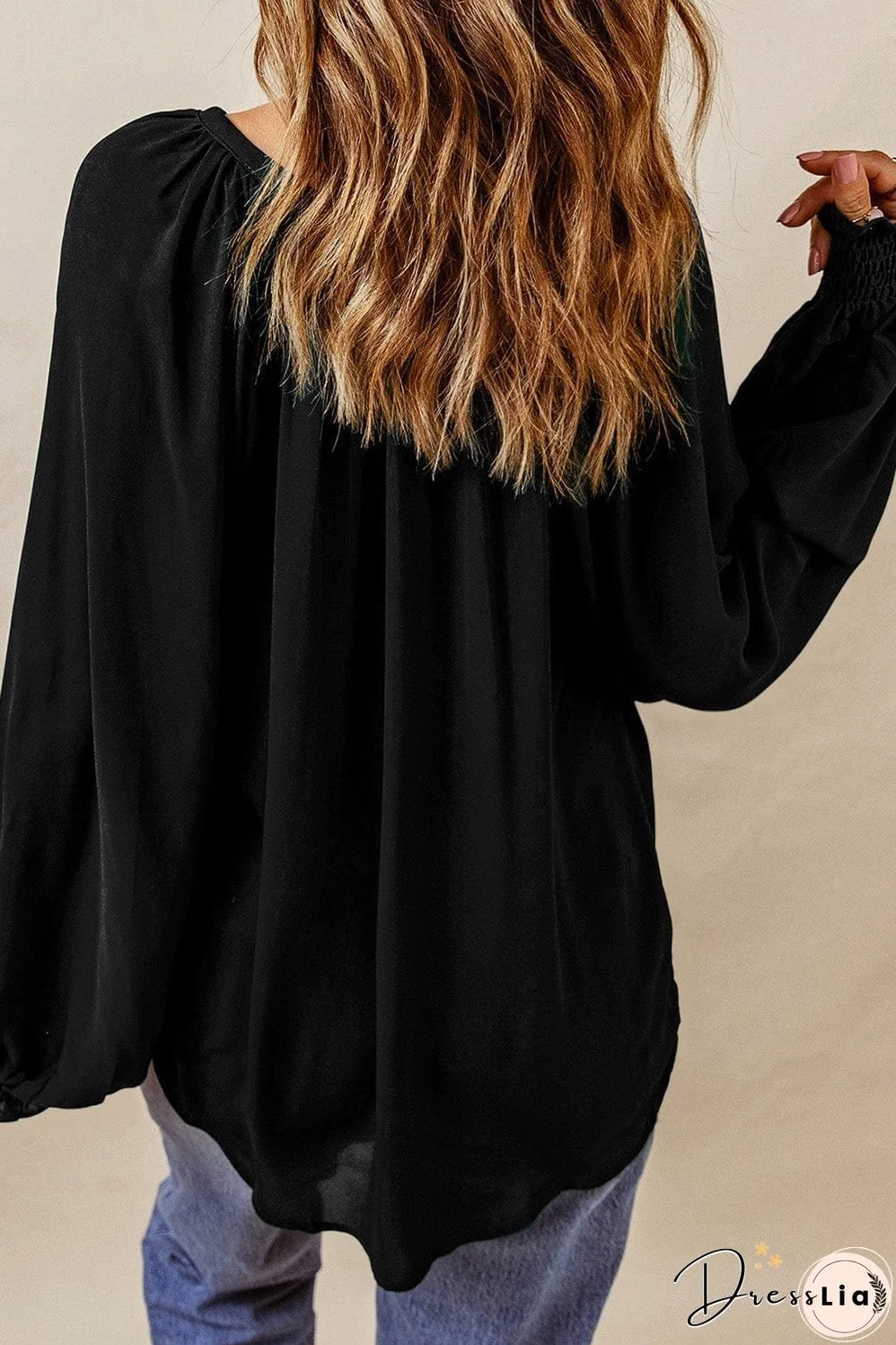 Casual V Neck Long Sleeve Shirt