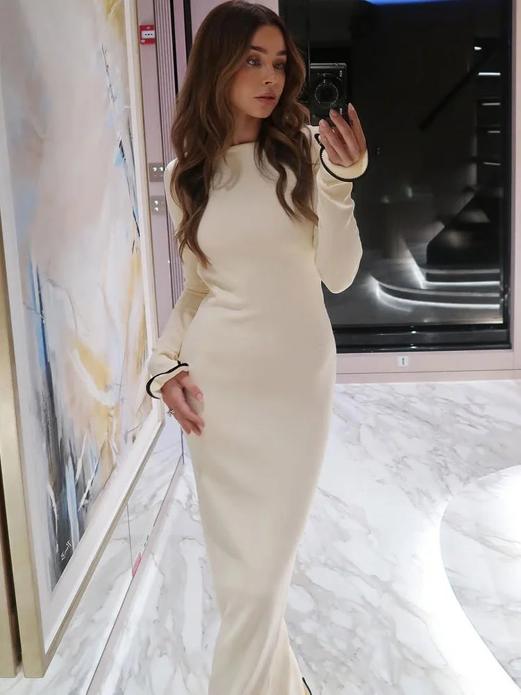 Fashion Women's Knit Mini Dress Ruffled High Waist Elegant Slim Party Dress Patchwork Knitwear Sweater Dress