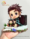 Hugging Baby Series Nezuko Kamado & Tanjiro Kamado - Demon Slayer: Kimetsu No Yaiba Resin Statue - FWS-Studio