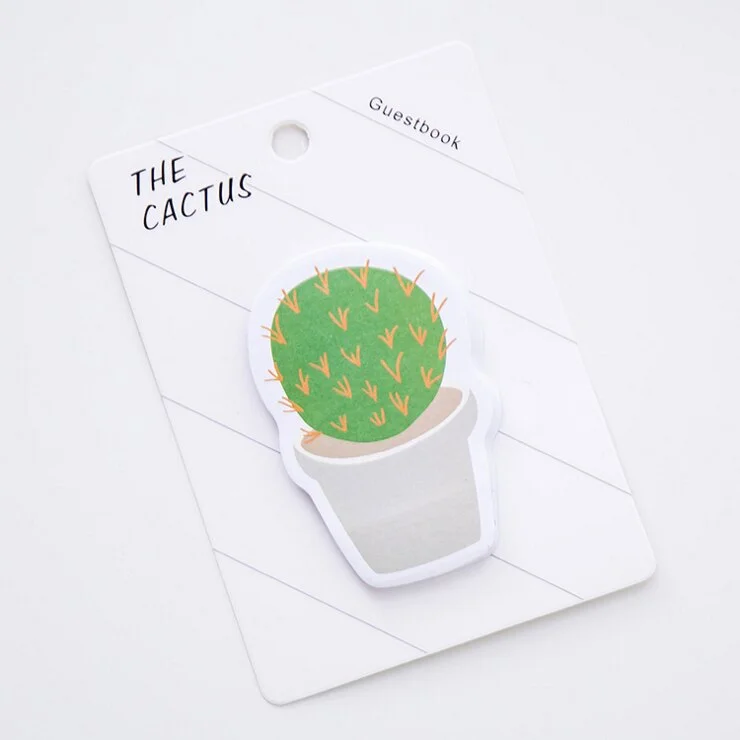 1 Pcs Cute Kawaii Memo Pad Stickers Sticky Notes Cactus Post Office It School Supply Stationery notepad decoration adhesive