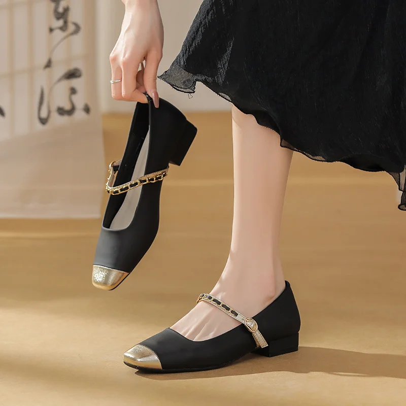 Brownm Brownm Mary Jane Women's Shoes 2024 New Color Single Shoes Women Summer New Chinese 100 Collocation Skirt Cheongsam Single Shoes