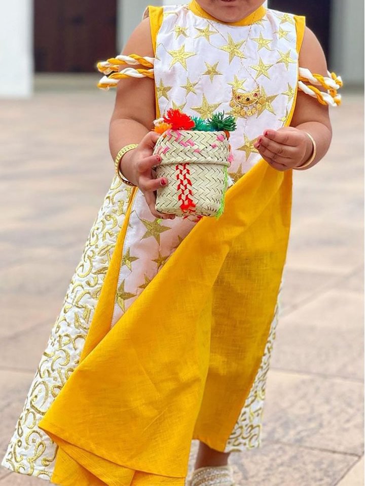 Star pattern kids Ramadan sleeveless dress فساتين