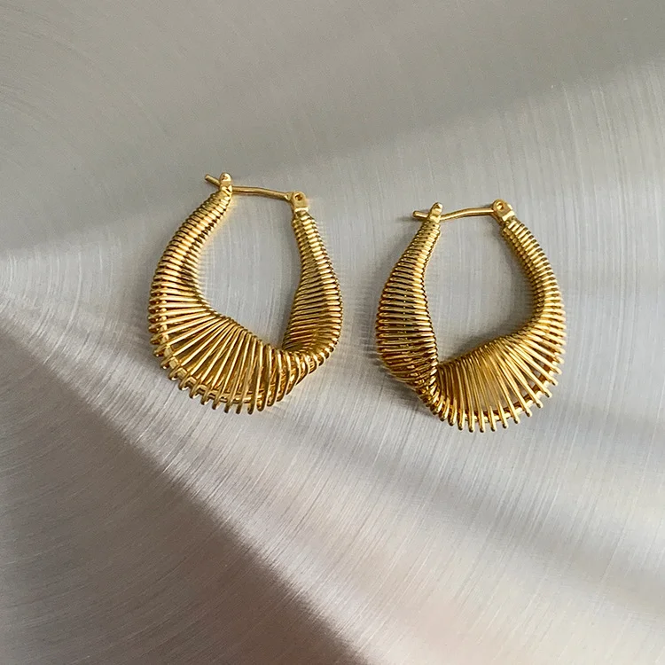 Geometric Twisted Metal Earrings