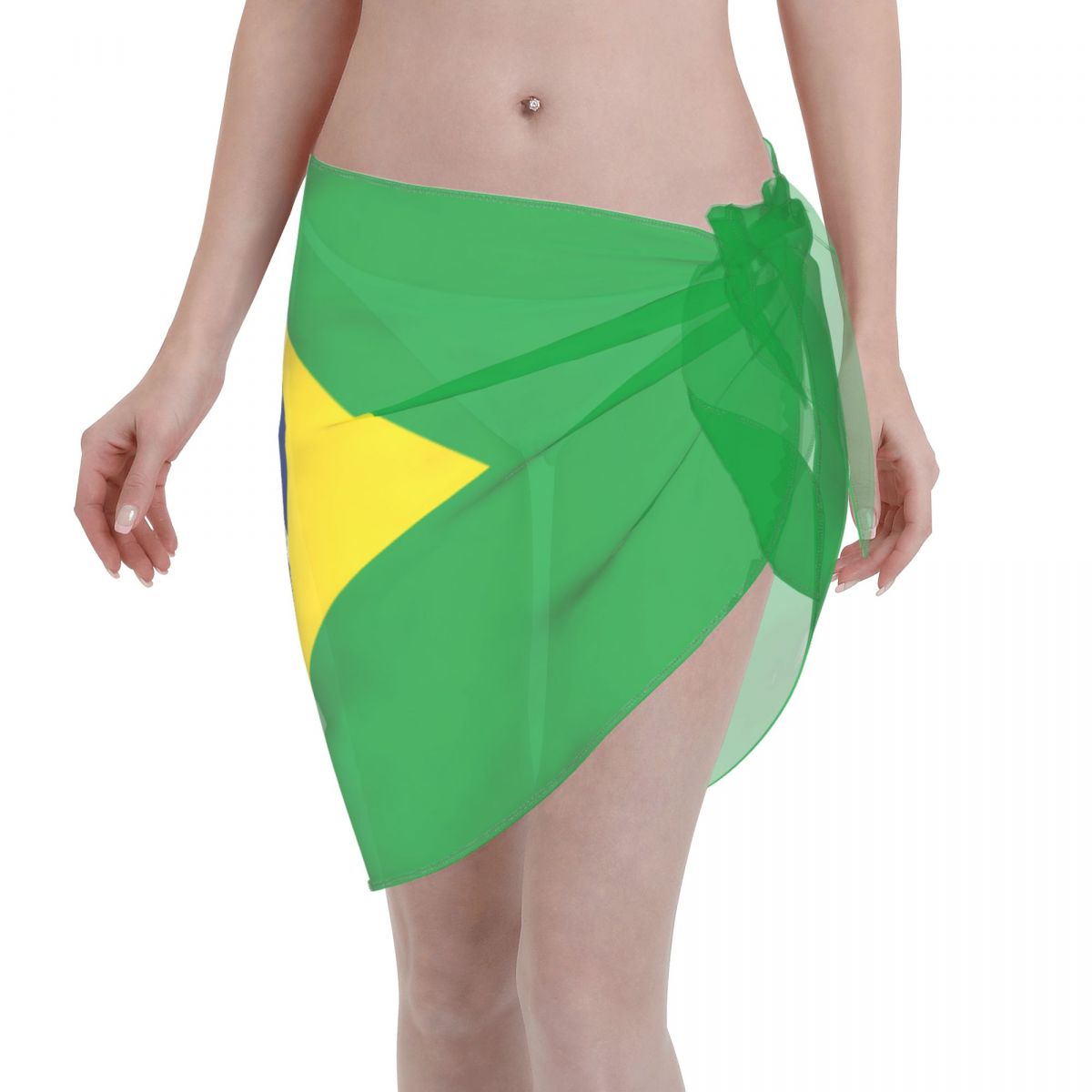 Brazil Flag Women's Short Beach Sarong Cover Ups