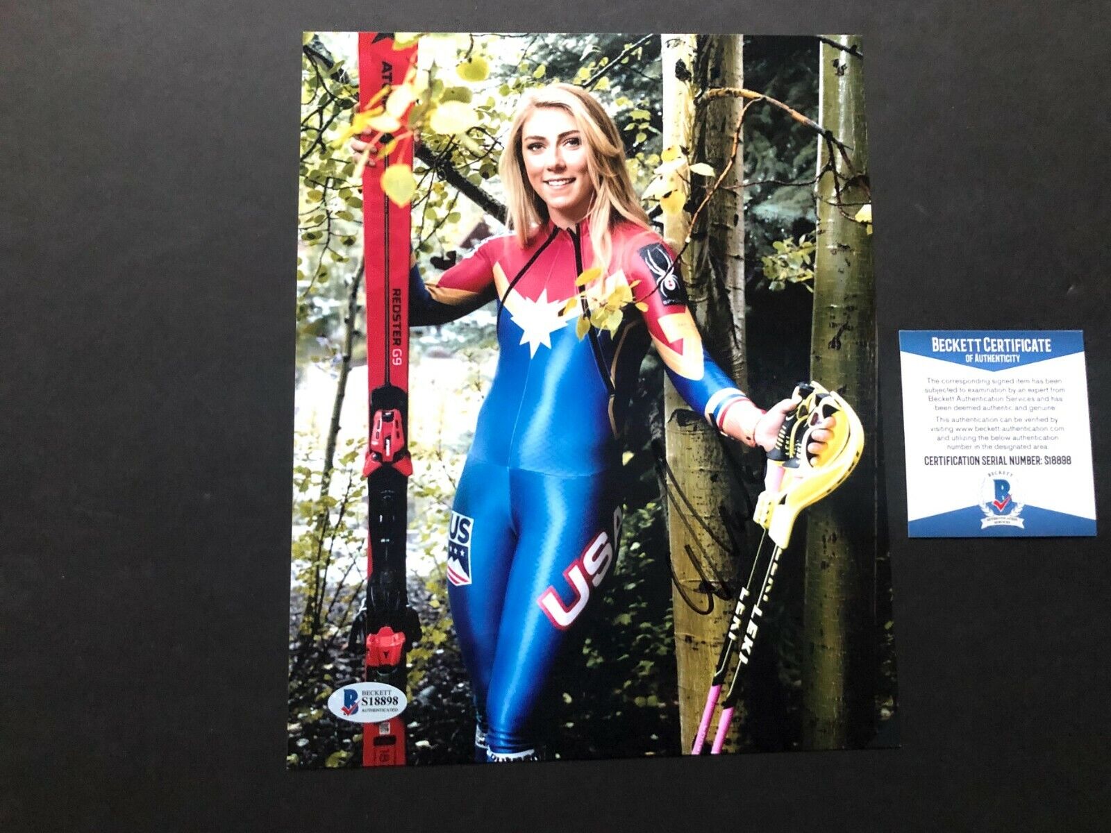 Mikaela Shiffrin Rare! signed autographed Olympic 8x10 Photo Poster painting Beckett BAS coa