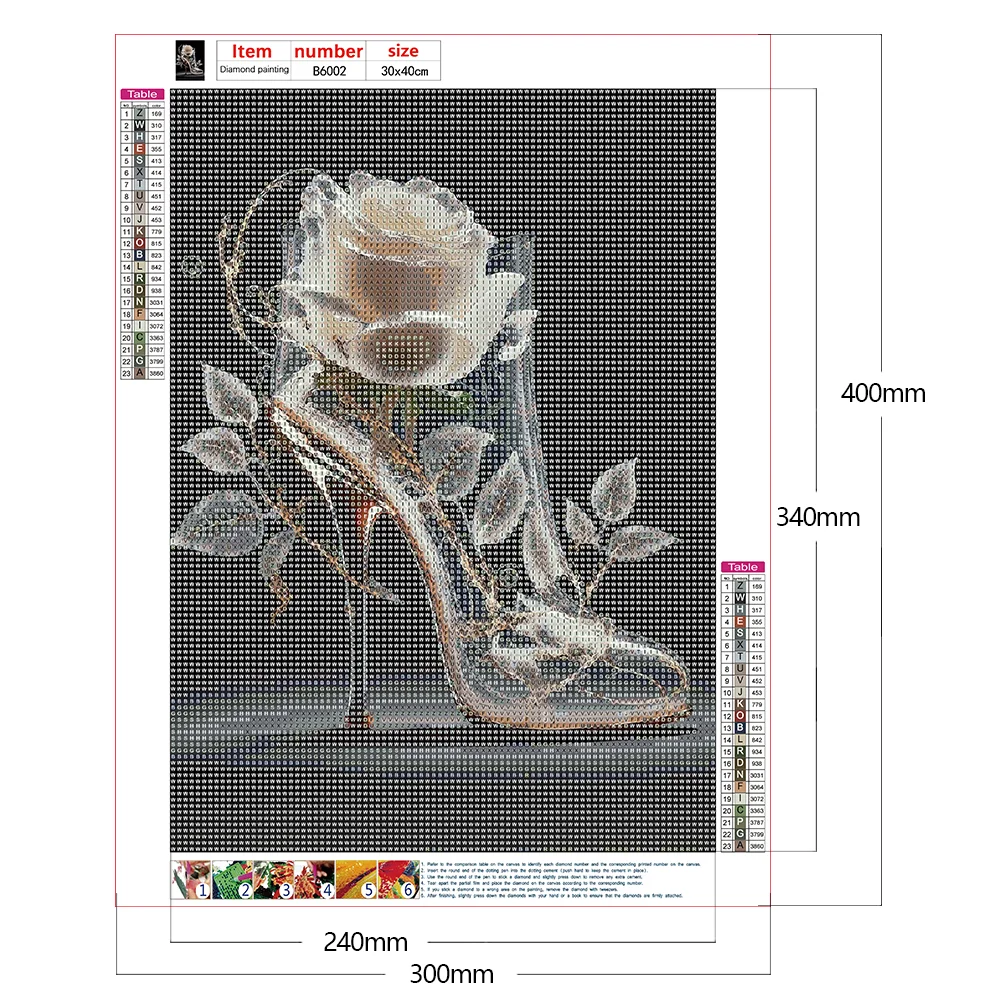 Diamond Painting - Full Round Drill - Flwoer High Heels(30*40cm)