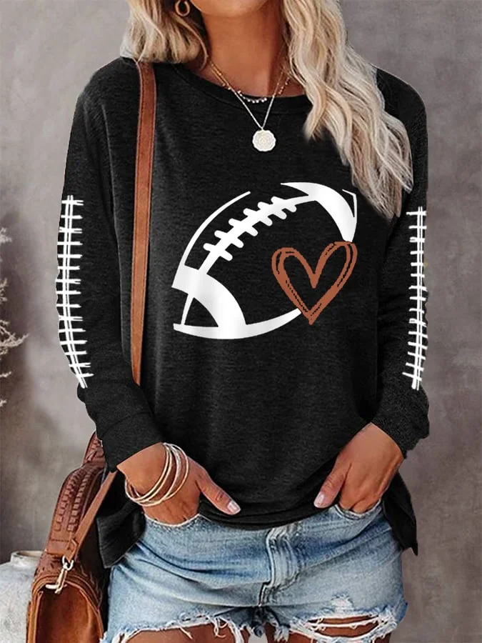 Women's Football Lover Casual Long-Sleeve T-Shirt socialshop