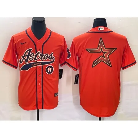 Men's Houston Astros Orange Team Big Logo With Patch Cool Base Stitched Baseball Jersey G951