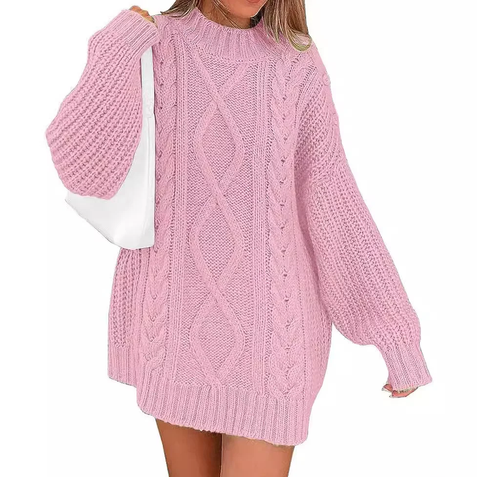 Wongn Wongn Hot Style Women's Knit Sweater Autumn And Winter Twisted Flower Long Sleeve Loose Pullover