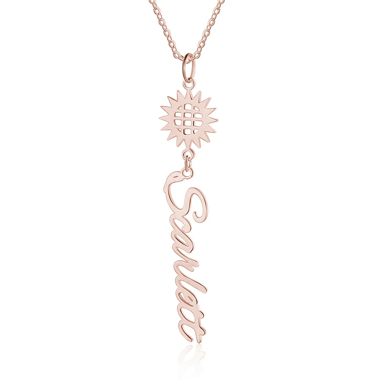 Personalized Sunflower Name Necklace Gifts for Her