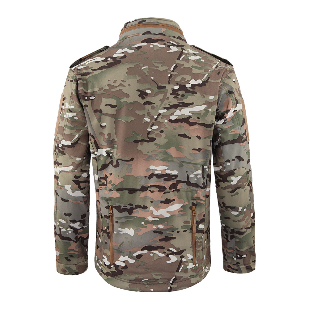 2021 Softshell Stand-up Collar Snap Camo Jacket Multi Zippers 2021 Softshell Stand-up Collar Snap Camo Jacket Multi Zippers