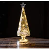 Table Top Christmas Trees Lamp LED Lighted Glass Christmas Trees Night Light Battery Operated for Centerpieces Window Tabletop Mantel
