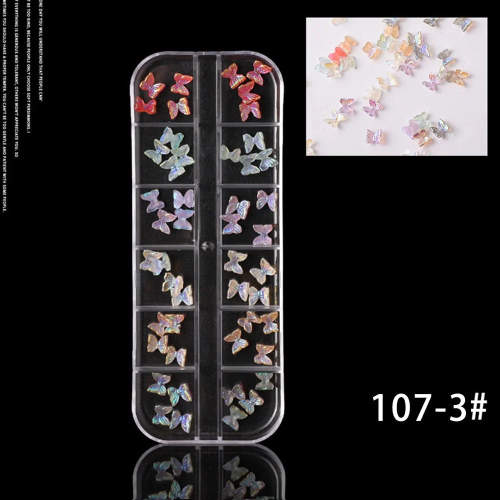 48pcs Mixed Size Aurora Little Bear Nail Art Accessories Resin Kawaii Bear Stereo FlatBack 3D Fashion Fingernail DIY Decoration-Nail Inspo