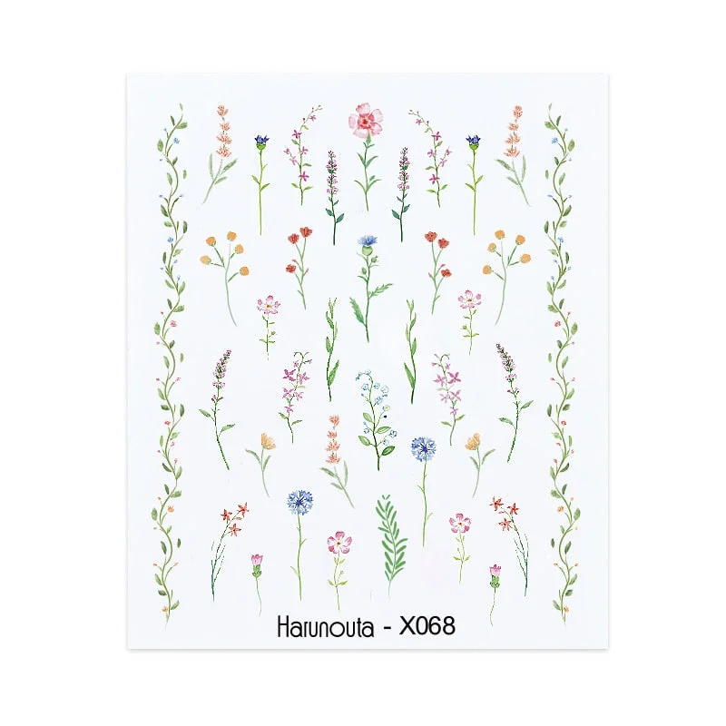 Harunouta Geometrics Gradient Volcanic Cloud Water Decals Colroful Wave And Rainbow Pattern Slider Stickers For Nails Decoration-Nail Inspo