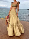 Casual And Simple Empire Split-Joint Skirts