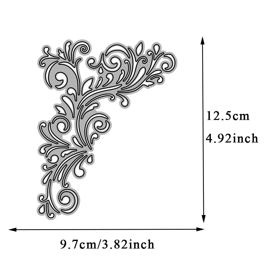 Nigikala AliliArts Metal Cutting Dies Large Flourish Corner diy Scrapbooking Photo Album Decorative Embossing PaperCard Die