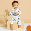 Spring Autumn New Baby Girl Boy Dinosaur Print Long Rompers