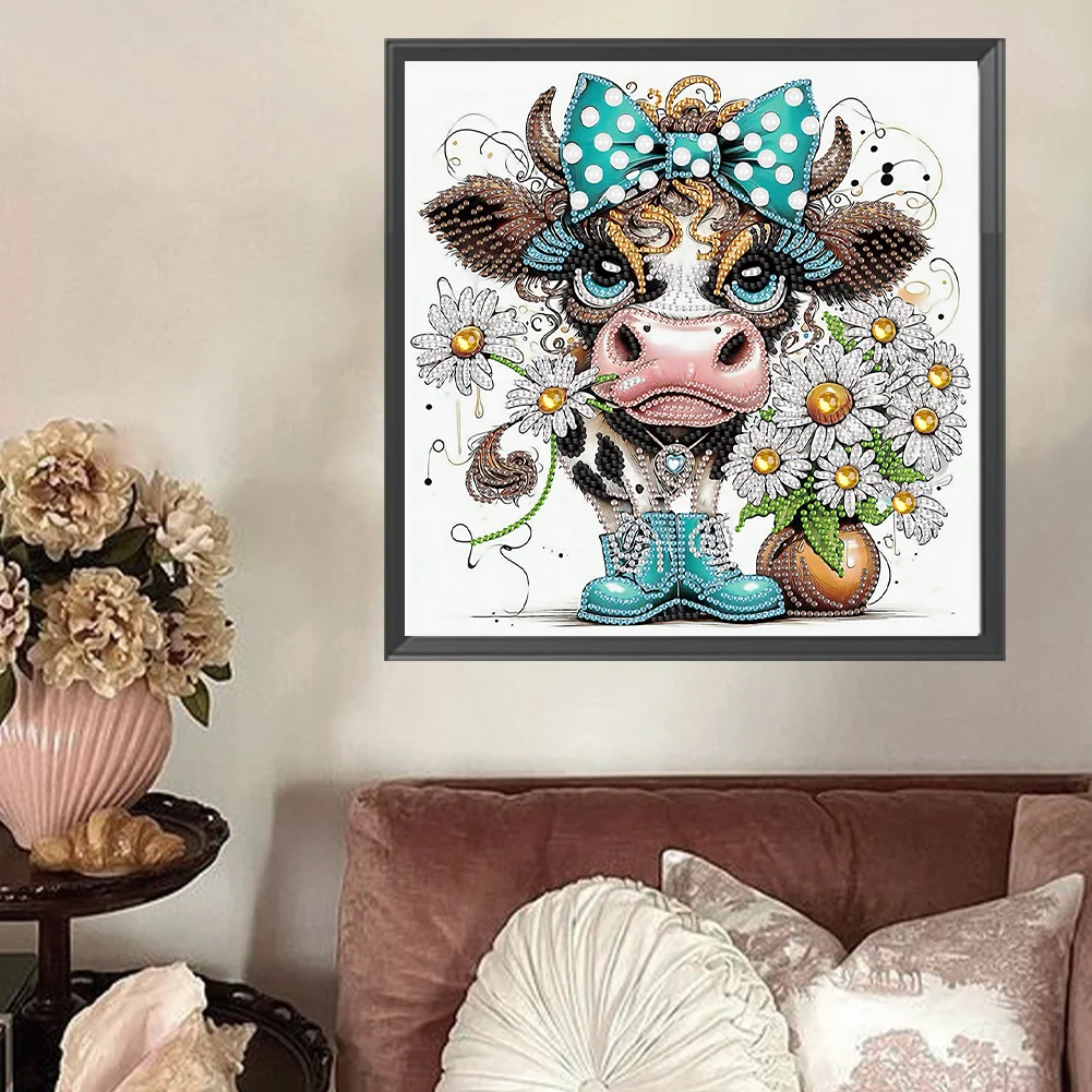 Diamond Painting - Partial Special Shaped Drill - Cow(Canvas|30*30cm)